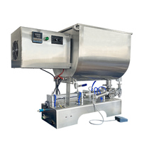Bonne Vente 100-1000ml Semi-Automatique Pneumatique Piston Petite Pâte Sauce Machine De Remplissage Avec U Type de Chauffage Mélangeur