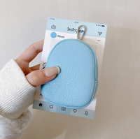 Mini porte-monnaie en cuir PU couleur unie avec porte-clés, étui à rouge à lèvres pour femme, pochette à clés, petit sac breloque, pochette de rangement pour clés et écouteurs