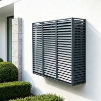 Cache-climatiseur double lamelle en aluminium, résistant à la pluie, pour une circulation optimale de l'air, protection personnalisée pour unité à double lame