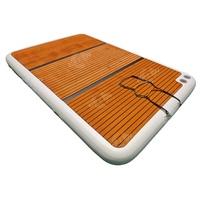 Plateforme flottante gonflable en PVC de couleur verte, taille personnalisable, avec technologie Drop Stitch, pour jet ski et bateau, ponton et quai flottant.