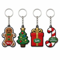Porte-clés en PVC personnalisé pour boîte cadeau de Noël, usine OEM, vente en gros, en vrac, rouge, or, nœud, flocon de neige, en caoutchouc souple, fabricant