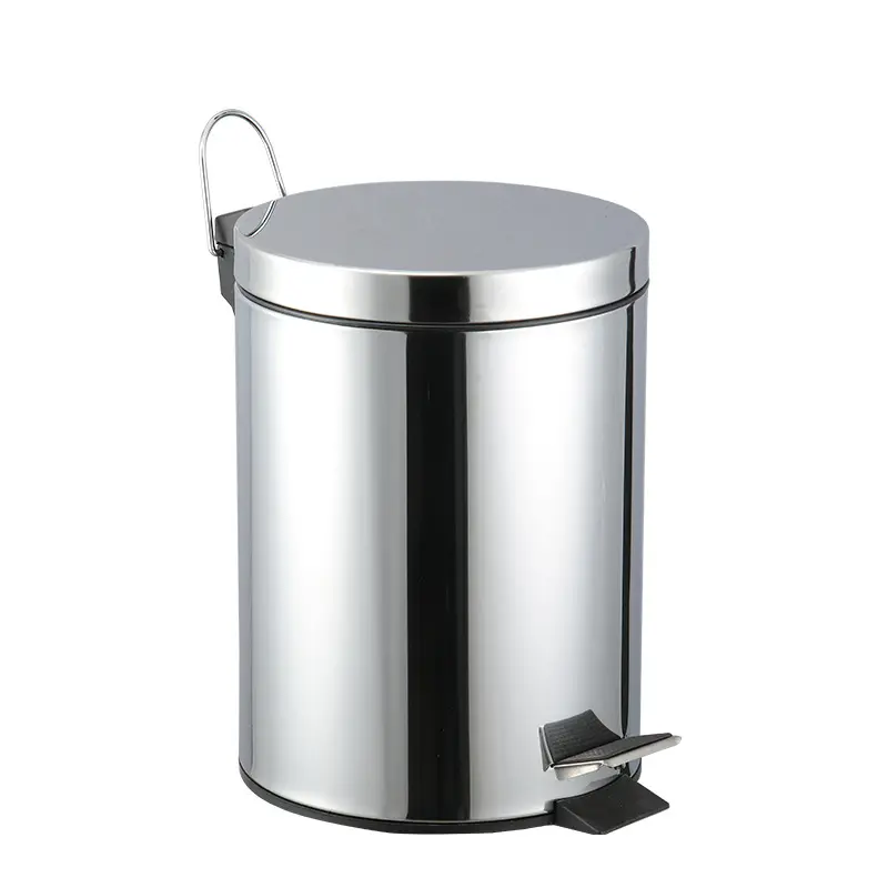 3L/5L/7L/12L/20L/30L Home round Lid trash Can Rolling cover Foot Pedal Bin Stainless Steel Trash bin