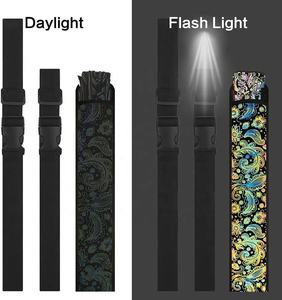 Lridescent holográfico grande Rave bambú plegable Clack ventilador de mano con funda para hombres/mujeres ventilador de mano - Product Image 5