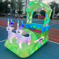 Voiture d'amusement électrique pour enfants, voiture tamponneuse carrée, double conduite, lumineuse, télécommande, équipement d'amusement avec minuterie