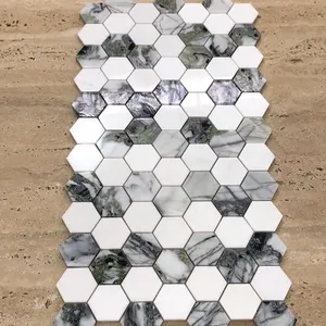 natural stone Green onyx jade marble mosaic tiles decoration,factory price green marble mosaic,3d hexagon Green mosaic tile