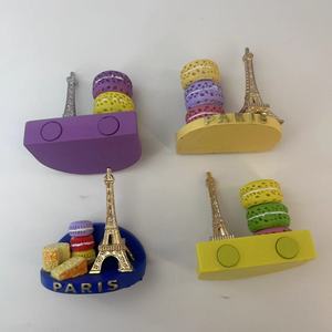 París nuevo diseño Torre Eiffel donut resina y metal impresión a mano personalizada colección de arte 3D recuerdo nevera imán decoración de fiesta - Product Image 5