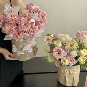 Wholesale Flower <strong>Gift</strong> Packaging <strong>Long</strong> Stem Roses <strong>Box</strong> Round With Lid Flower Bouquet Boxes - Product Image 4