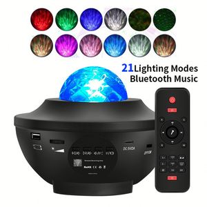 Modern Portable LED Projector for Kids' Bedrooms Starry Sky Night Music Space <b>Timer</b> ABS Crystal <b>Switch</b> Control USB Rechargeable - Product Image 6