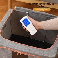 Grand sac de rangement pliable pour couette, organisateur de garde-robe en tissu, boîte de rangement pour vêtements en tissu Oxford avec fermeture éclair et cadre en acier