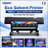 Impresora Eco Solvente XINMEI de Gran Formato, Impresora de Inyección de Tinta de 1800 mm de Ancho con Cabezal de Impresión Epson I3200 para Señalización Publicitaria