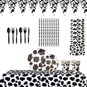 Juego de Decoraciones y Vajilla Desechable con Temática de Vaca para Fiestas de Cumpleaños Infantiles - Product Image 3