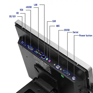 Sistema POS todo en uno con pantalla táctil de 15 pulgadas, caja registradora, cajero