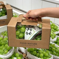 Kraft golfkartonnen ecologische biologisch afbreekbare voedselveilige fruitgeschenkdoos met transparant PVC venster, gestanst handvat, draagbaar voor verse producten