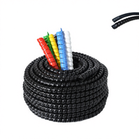 Tube spirale flexible et durable en PE de 8 mm - 3 mètres, gaine de gestion de câbles multicolore 12V/24V pour la maison, le bureau et l'électronique automobile