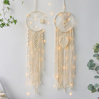 Attrape-rêve en macramé avec hibou et lune, décor de salle Boho, pour filles, vente en gros, macramé mural, attrape-rêve