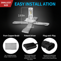 Ampoule de phare LED Aurora Patent H1/H3/H7/H8/H9 24W, étanche, éclairage automobile, ampoules de phare LED pour voiture