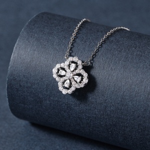 Moissanite S925 in argento Sterling di fascia alta Versatile collana pendente quadrifoglio stile foresta gioielli Non sbiaditi all'ingrosso - Product Image 3