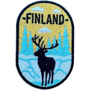 Patch brodé personnalisé Finlande 3 pouces thermocollant ou à coudre, applique en tissu pour sacs - Product Image 1