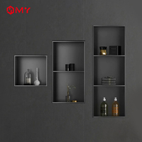 Étagère encastrée murale avec éclairage LED pour salle de bain, taille personnalisée, acier inoxydable, niche murale de douche pour appartement, hôtel
