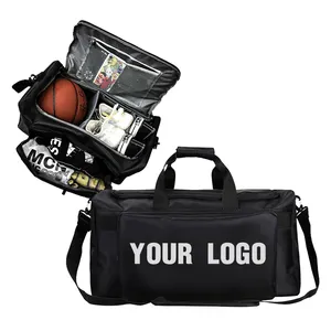 Bolsa de lona de fitness deportiva para hombre de tela Oxford personalizada, separación seca y húmeda, fitness, yoga, gimnasio, viaje, nueva bolsa de baloncesto