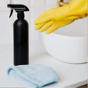 500มิลลิลิตร500มิลลิลิตร17 0z 17ออนซ์ที่กำหนดเอง HDPE เคลือบสีดำที่ว่างเปล่าทำความสะอาดทริกเกอร์สเปรย์ขวด - Product Image 4