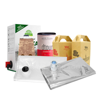 Distributeur de vin aseptique réutilisable et écologique de 1L, 3L, 5L, 10L, 20L avec valve, scellable à chaud, en boîte, pour vin, jus et eau