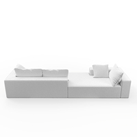Nuevo Sofá Modular en Forma de L Multifuncional, Cómodo, de Tela Afelpada, con Soporte Fuerte de Espuma, Sofá Cama con 5 Almohadas, Ideal para Hotel o Gimnasio
