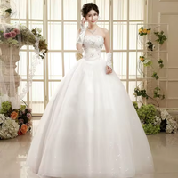 NDC10050 Nouvelle robe de mariée version coréenne, épaules dénudées, robe de mariée slim, grande taille, dentelle de mariée, bretelles