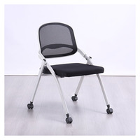Chaise de formation mobile avec tablette d'écriture, chaise de bureau pliable en maille respirante pour centre de formation et de conférence