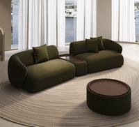 Ensemble de canapés modulaires en velours de luxe moderne, design en forme de L, structure en bois, éponge haute densité pour appartement, villa, salon