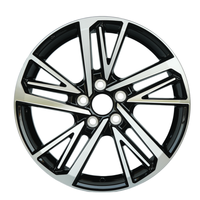 Rines de Aleación de 18 Pulgadas 5x114.3, Acabado Negro Brillante con Cara Mecanizada, Rines Personalizados de 18x7 18x8 para Autos Toyota, Honda, Nissan Sedan