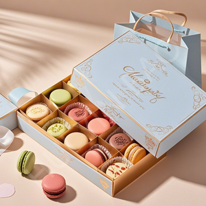 Tùy chỉnh thiết kế bán buôn bánh donut cupcake hộp giấy Cookie hộp giấy Macarons bao bì hộp cho thực phẩm - Product Image 3