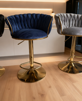 Ensemble de 4 tabourets de bar beige doré à hauteur de comptoir et tabouret de bar pivotant à dossier bas pour îlot de cuisine, bar, pub
