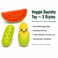 Jouet Squishy en PU à Remontée Lente Southpeak Toy Veggie, Modèles Mixtes Pastèque Concombre Maïs, Certifié CE, Emballage OPP, Fabrication OEM WS