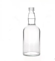 Bouteille en verre cylindrique Voltan 500 ml pour spiritueux (vodka, whisky, rhum) avec bouchons et étiquettes – Qualité supérieure, transparente, en verre flint – Stockage premium – Chine Hubei