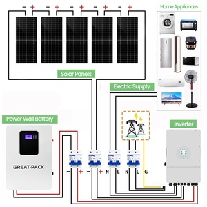 Système de batterie hybride MPPT à énergie solaire, silicium monocristallin, 10 kW, 5/10 kWh, lithium-ion, garantie 10 ans - Product Image 1