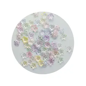 Flores de acrílico lindas flores transparentes 12mm flores rosa versáteis joias para todos os projetos de artesanato