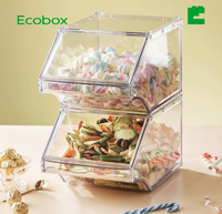 Boîte à bonbons en acrylique transparent, récipient alimentaire en PET pour céréales, noix, popcorn, épices, distributeur de nourriture en vrac