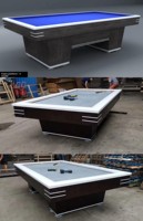 BOJAZND Table de billard multifonction 2-en-1 de style coréen noir 8 pour usage domestique et intérieur, 2,85x1,55m, avec fonction de ping-pong
