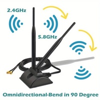 Antenne Wi-Fi double bande à base magnétique TS9 2.4G 5G 5.8G avec câble RG174 de 3 mètres pour routeur sans fil et carte réseau