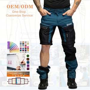 Custom Wholesale Canvas <b>Workwear</b> Cargo Pants and Shorts Casual Mid Waist Straight Pattern with Knee Zipper Working <b>Trouser</b> - Product Image 1