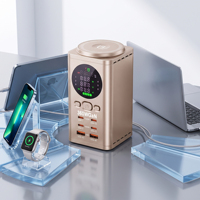 Chargeur rapide multi-ports GaN 100W avec chargeur sans fil et écran intelligent, idéal pour les bureaux à domicile et les postes de travail