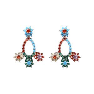 Pendientes de Aguja con Baño de Oro y Cobre, Estilo Europeo Americano, Modernos para Mujer, con Circonitas Geométricas en Colores Contrastantes, Regalo - Product Image 6