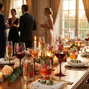 Collection de Verres à Boire Élégants et Transparents, Motif Nœud Rouge Vibrant, Multi-pièces, Idéale pour Bar à Domicile, Fêtes et Dîners Festifs – Grande Vente ! - Product Image 4