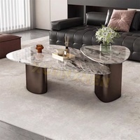 Xuanzhen Meubles de salon Ensemble de table basse intelligente italienne Table centrale en travertin en pierre de luxe Table basse en marbre moderne