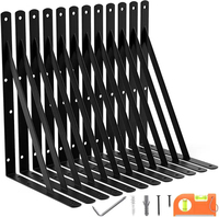Supports d'étagère en L en acier pour étagères flottantes, design DIY pour la maison, forme à 90 degrés, support de montage en fer pour étagères industrielles