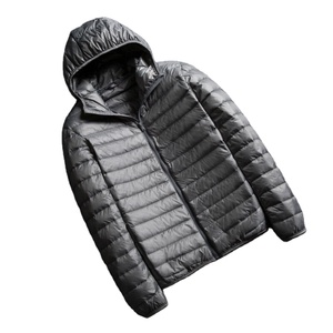 Veste légère <span class=keywords><strong>en</strong></span> coton et polyester <span class=keywords><strong>pour</strong></span> hommes, veste d'hiver à col montant et à capuche, veste chaude de couleur unie vintage à fermeture éclair - Product Image 6