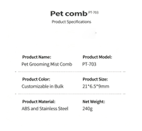 Brosse de toilettage et outil de nettoyage pour animaux de compagnie Petora, portable, électrique, rechargeable, à vapeur, pour enlever les poils de chat et de chien