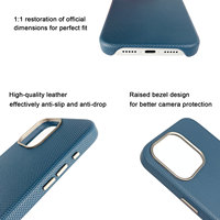 Étui de téléphone portable élégant bleu-vert pour iPhone 13 Pro Max / 16 / 14 / 15 / 17, anti-rayures, avec cadre de protection renforcé pour l'appareil photo, vente en gros disponible
