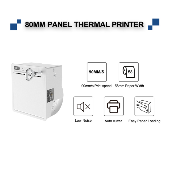 Cashino EP-380C 3 Inch 150mm/s High Speed QR Code Panel Thermal Printer with Auto Cutter for Self Service Terminal